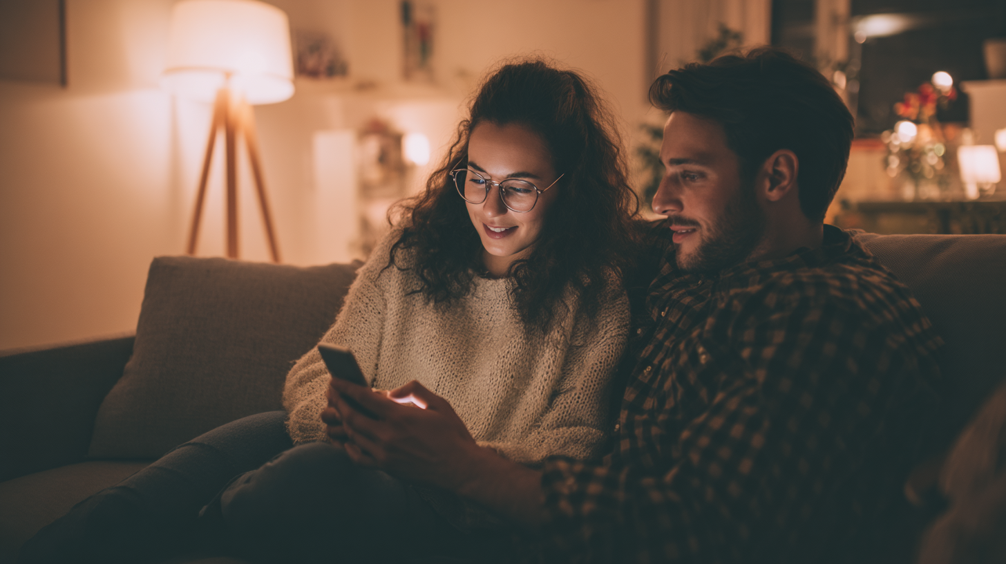 Young couple picking their new home